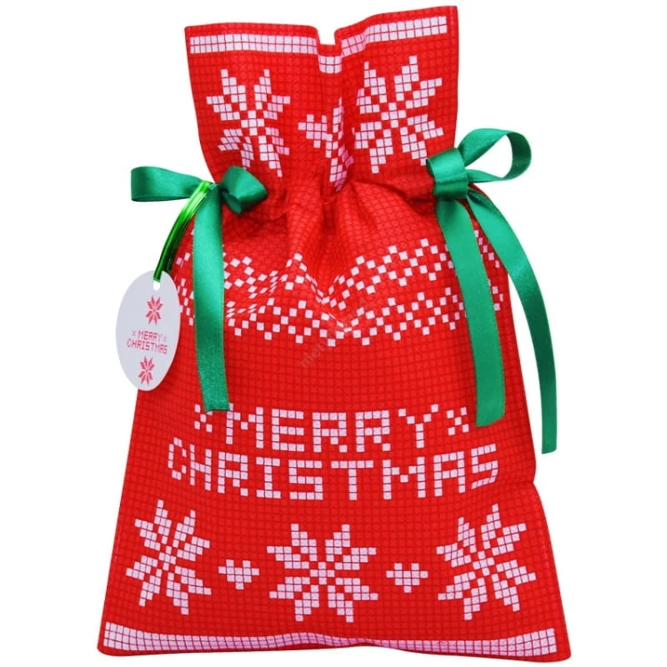 Pakado Worek na Prezent Czerwony Merry Christmas 60*90cm